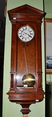 Lot 1321 - An oak regulator wall timepiece in architectural case