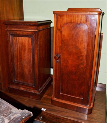 Lot 1327 - A Victorian mahogany bedside cupboard, circa 1870, with arched recessed cupboard door enclosing...