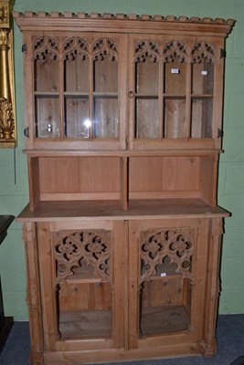 Lot 1329 - A Gothic pine dresser