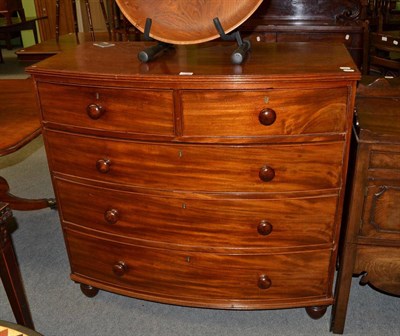 Lot 1356 - A Victorian mahogany bow fronted chest of drawers