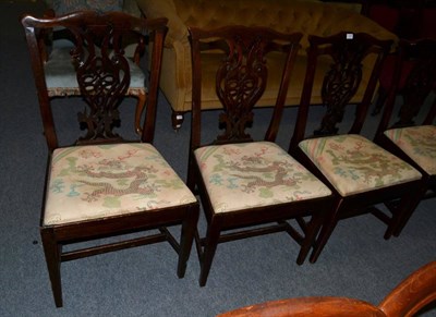 Lot 1376 - A set of five George III style dining chairs (a.f.)