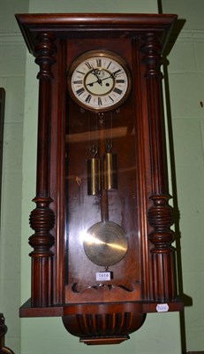 Lot 1414 - A Vienna type striking wall clock, double weight driven movement