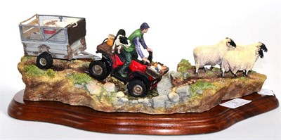 Lot 3 - Border Fine Arts 'All in a Day's Work' (Farmer on ATV Herding Sheep), model No. B0593 by Kirsty...