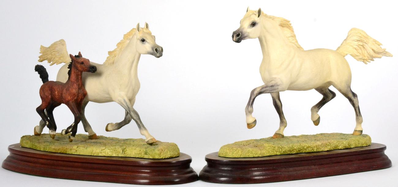 Lot 5 - Border Fine Arts 'Arab Mare and Foal' (Style Two), model No. L136 by Anne Wall, limited edition...