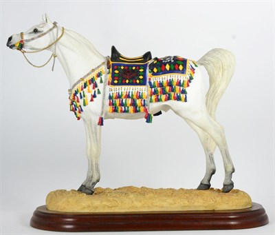 Lot 6 - Border Fine Arts 'Arab Stallion, Standing' (With Authentic Saddle), model No. A2016 by Anne...