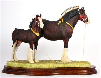 Lot 13 - Border Fine Arts 'Champion Mare and Foal' (Shire Mare and Foal, Standard Edition), model No. B0334A