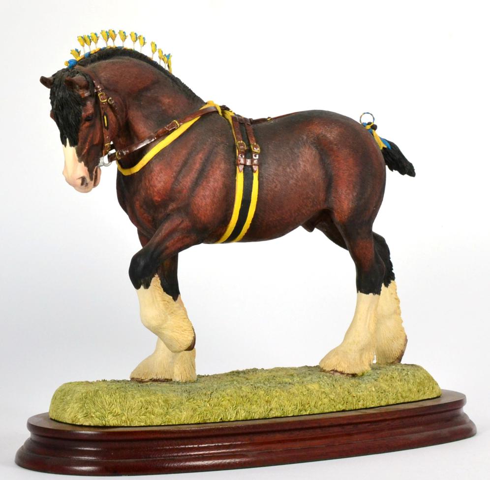 Lot 14 - Border Fine Arts 'Champion of Champions' Shire Stallion (Standard Edition), model No. L140A by Anne