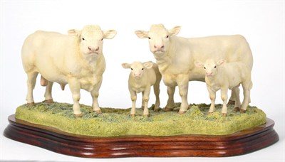 Lot 19 - Border Fine Arts 'Charolais Family Group', model No. B0184 by Kirsty Armstrong, limited edition...