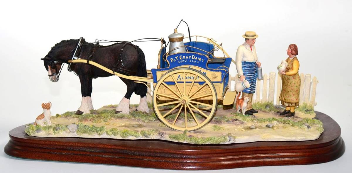 Lot 21 - Border Fine Arts 'Daily Delivery' (Milkman with horse-drawn cart), model No. JH103 by Ray...