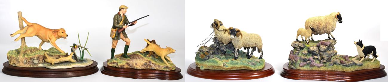 Lot 22 - Border Fine Arts 'Dogging 'Em Up' (Second Version - Labradors), model No. 114B by Ray Ayres, on...