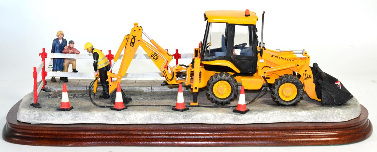 Lot 24 - Border Fine Arts 'Essential Repairs' (Workman with JCB Back Hoe), model No. B0652 by Ray Ayres,...