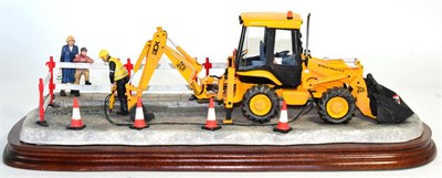 Lot 24 - Border Fine Arts 'Essential Repairs' (Workman with JCB Back Hoe), model No. B0652 by Ray Ayres,...