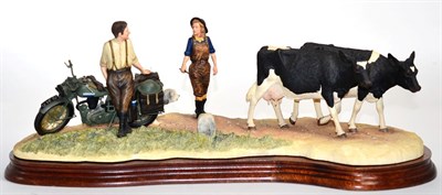 Lot 26 - Border Fine Arts 'Flat Refusal' (Friesian Cows), model No. B0650 by Kirsty Armstrong, limited...