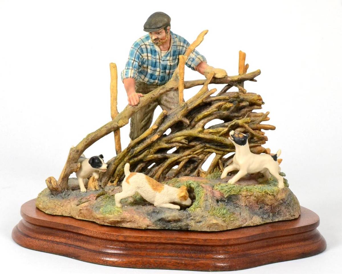 Lot 35 - Border Fine Arts 'Hedge Laying', model No. JH65 by Ray Ayres, limited edition 131/1750, on wood...
