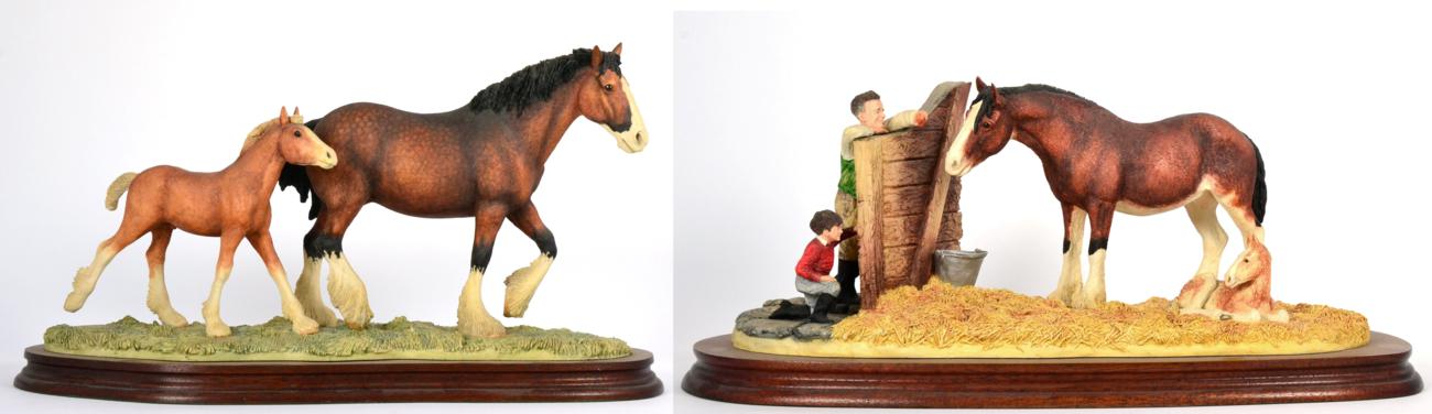 Lot 47 - Border Fine Arts 'Next Generation' (Mare, Foal, Man and Boy), model No. B0201 by Anne Wall, limited