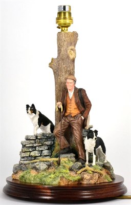Lot 68 - Border Fine Arts Table Lamp 'A Moment to Reflect' (Shepherd and Border Collies), model No....