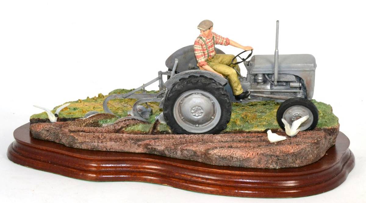 Lot 75 - Border Fine Arts 'The Fergie' (Tractor Ploughing), model No. JH64 by Ray Ayres, limited edition...
