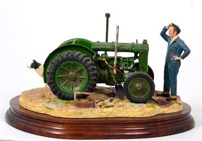 Lot 90 - Border Fine Arts 'Won't Start' (Tractor, farmer and collie), model No. B0299 by Ray Ayres, on...