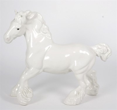 Lot 95 - Beswick Cantering Shire, model No. 975, painted white gloss