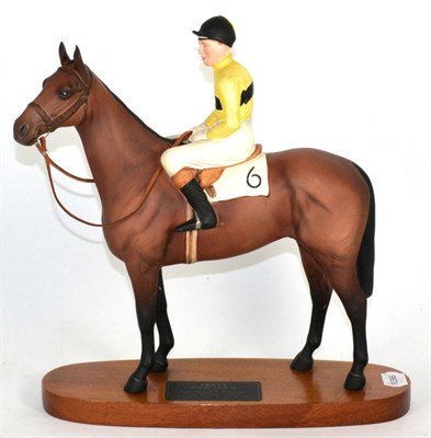 Lot 98 - Beswick Connoisseur Horse Arkle - Pat Taaffe Up, model No. 2084, bay matt, on wooden plinth