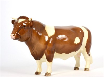 Lot 114 - Beswick Red Friesian Bull, model No. 1439C, Red and White Gloss; Produced for the Beswick...