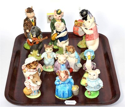Lot 120 - Beswick Pig Promenade Figures Including 'Matthew the Trumpet Player', English Country Folk...