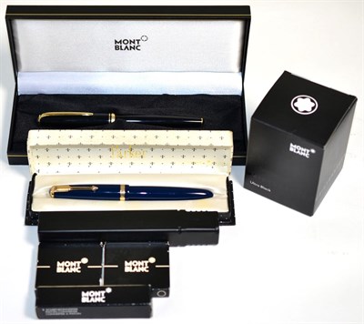 Lot 130 - A Mont Blanc fountain pen with nib stamped '14K585' and a Parker fountain pen with nib stamped...