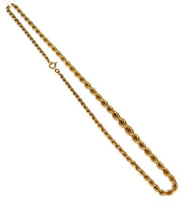 Lot 160 - A graduated rope chain necklace, length 45.5cm, stamped '750'