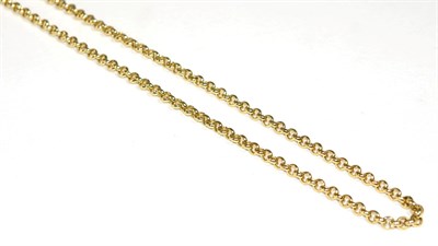 Lot 174 - An 18 carat gold belcher link chain necklace, length 61cm
