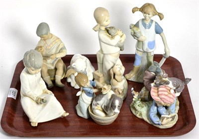 Lot 227 - Three Lladro china figures and four Lladro style figures (7)