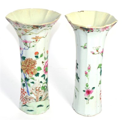 Lot 239 - A pair of 18th century Chinese famille rose vases (a.f.)