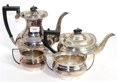 Lot 240 - A silver four piece tea service