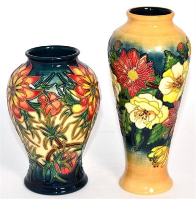 Lot 260 - A modern Moorcroft Spike pattern vase with painted and impressed marks together with another modern