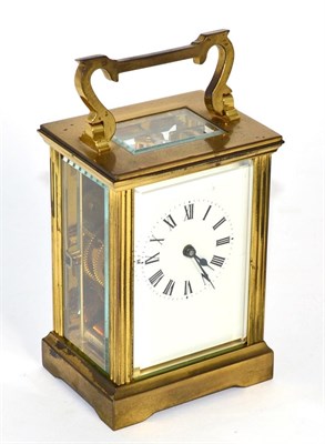 Lot 265 - A brass carriage timepiece