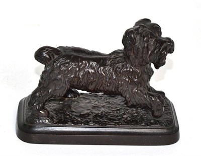 Lot 268 - A bronze figure of a terrier, the base signed