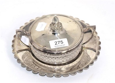 Lot 275 - A silver dish, Blackburn, Cathedral Church 4th October 1986; and a cut glass and silver twin...