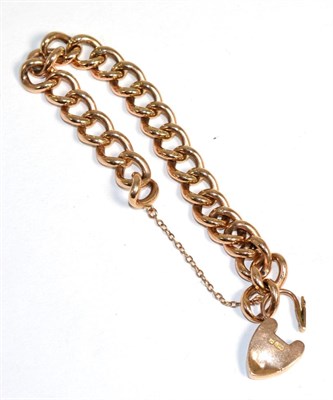 Lot 321 - A curb link bracelet, with a padlock clasp, length 21cm approximately, stamped '9C'