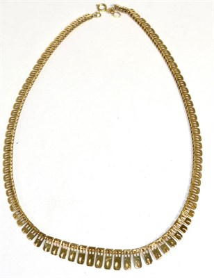 Lot 325 - A 9 carat gold fringe necklace, formed of graduated links, length 42cm