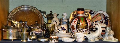 Lot 348 - A silver Christening jug and cream jug, a quantity of silver plate and miscellaneous ceramics...