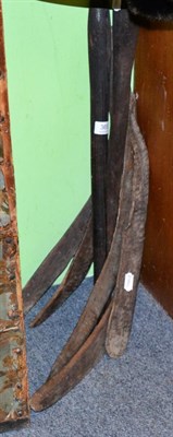 Lot 365 - Two 19th Century Australian Aborigine waddy hunting sticks, 67.5 cm and 64.5 cm long...