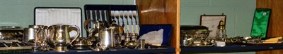 Lot 376 - A large quantity of silver plate including mugs, flatware, hollow vase etc