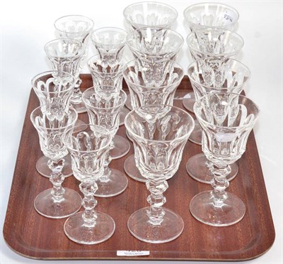 Lot 428 - Two sets of eight Waterford wine and port glasses