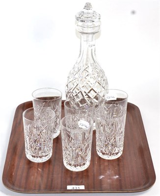 Lot 431 - A Waterford decanter and six Waterford tumblers