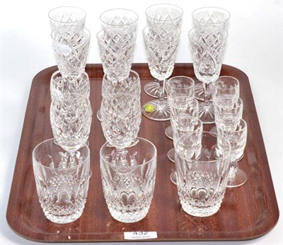 Lot 432 - Waterford glass including four sherry, three tumblers, six port and eight liqueurs