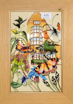 Lot 435 - A modern Moorcroft pottery Chartwell House pattern plaque by Emma Bossons, 85/100, with painted and