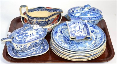 Lot 439 - Assorted blue and white pottery and a Japanese bowl (qty)