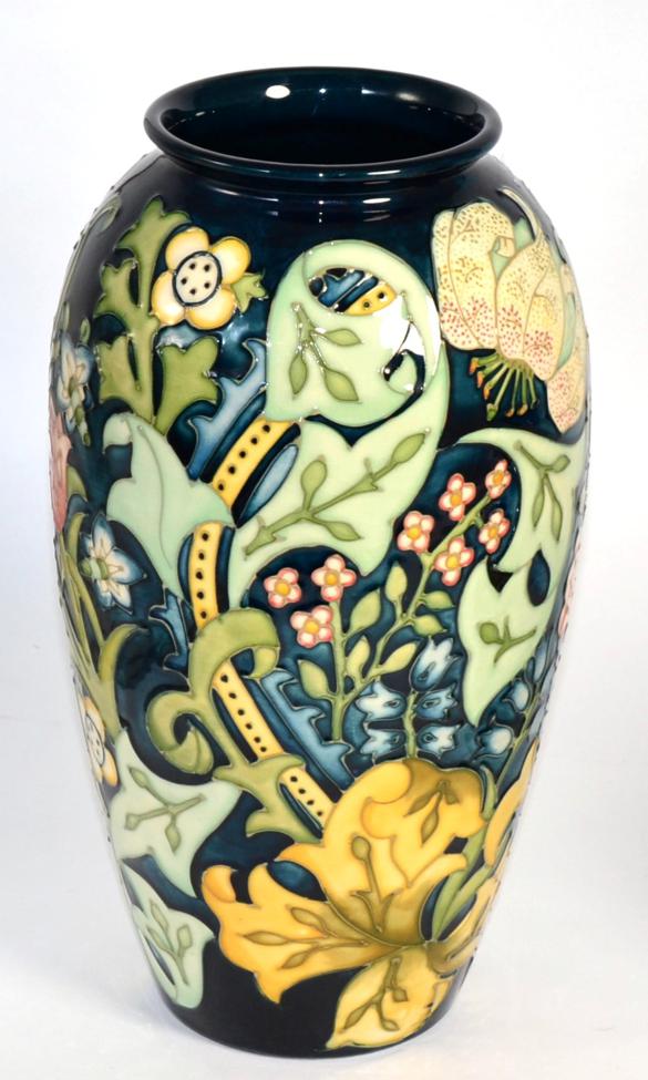 Lot 440 - A modern William John Moorcroft, William Morris Golden Lily pattern vase with painted and impressed