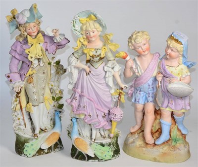 Lot 449 - Three 19th century bisque figures