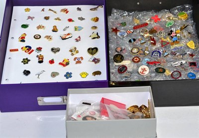 Lot 483 - A collection of assorted pin badges (three boxes)