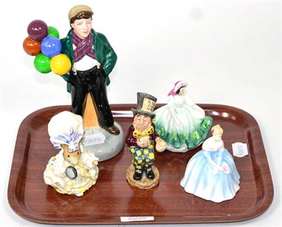 Lot 505 - A Royal Doulton Balloon Boy figure, a Beswick pottery Mad Hatter and a Beswick pottery Beatrix...